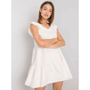 Ecru dress RUE PARIS with ruffles