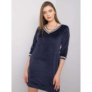 RUE PARIS Navy blue velor dress