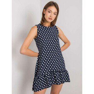 RUE PARIS Lady's dark blue dress with polka dots