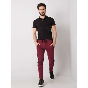 Black and burgundy men's sweatpants