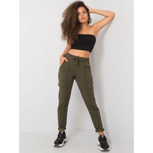 RUE PARIS Khaki women's sweatpants