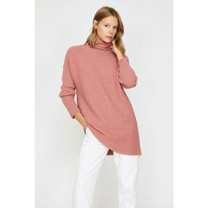 Koton Women's Pink Turtleneck Tunic