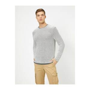 Koton Crew Neck Textured Fabric Slim Fit Sweater