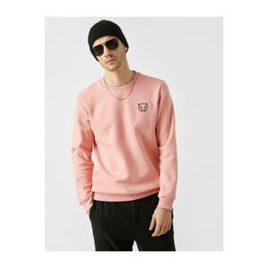 Koton Men's Pink Collar Long Sleeve Sweatshirt