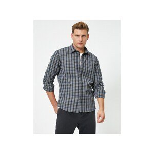 Koton Cotton Long Sleeve Checkered Smart Shirt