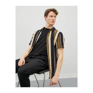 Koton Men's Short Sleeve Shirt Striped Color Block