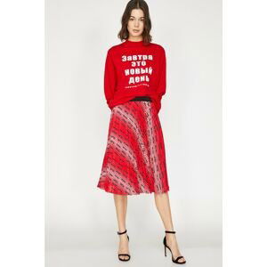 Koton Women's Red Patterned Skirt