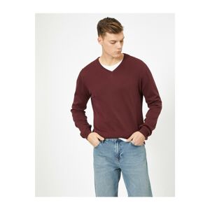 Koton Sweater - Burgundy - Relaxed fit