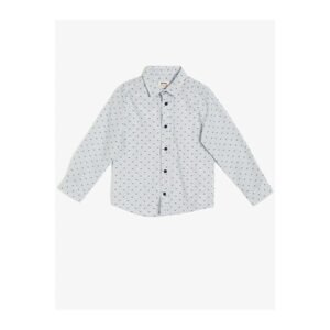 Koton Boy's Navy Blue Patterned Shirt