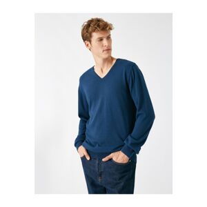 Koton 100% Cotton V-Neck Long Sleeve Knitwear Sweater