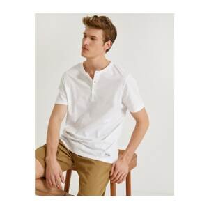 Koton Short Sleeve T-Shirt Buttoned Cotton