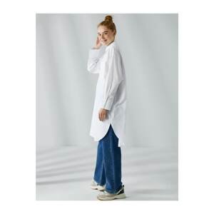 Koton Women's Shirt Collar Tunic Long Sleeve Cotton