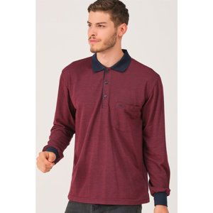 V1902 DEWBERRY MEN'S POLO SWEATSHIRT-BURGUNDY