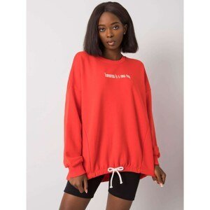 Women's red sweatshirt without a hood