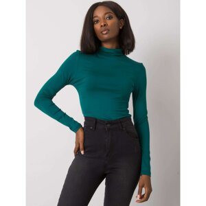 Dark green RUE PARIS turtleneck blouse