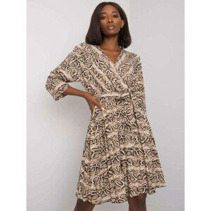Beige and black dress with Fatimah prints