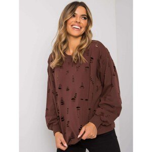 Dark brown women's sweatshirt without a hood