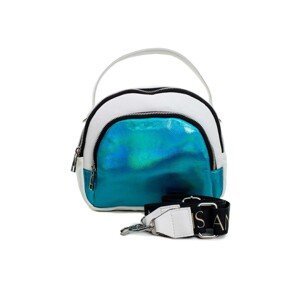 White and blue women's handbags with handles