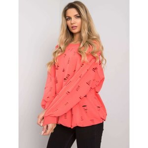 Women's coral sweatshirt without a hood