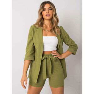 Olive two-piece linen set