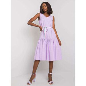 Purple linen dress