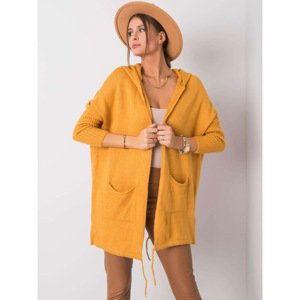 RUE PARIS Mustard hooded cardigan