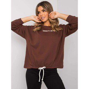 Brown women's sweatshirt without a hood