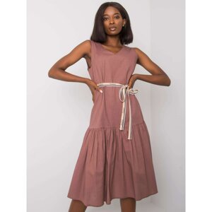Brown linen dress