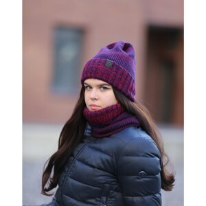 Ander Unisex's Hat&Snood BS20 Red/Navy Blue