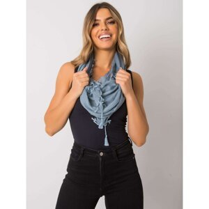 Women's blue scarf with fringes