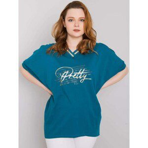 Plus size sea blouse with cutouts on the sleeves