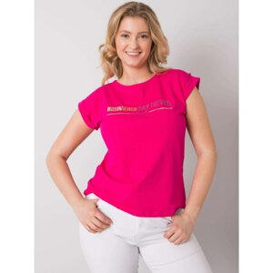 Oversized fuchsia T-shirts with patches