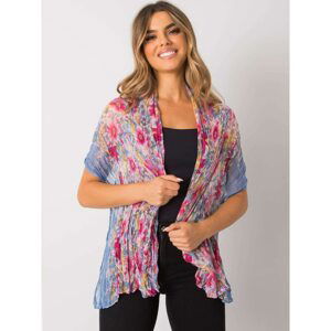 Blue and pink scarf with flowers