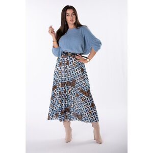 Pleated skirt with a contrasting pattern