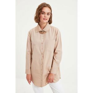 Trendyol Beige Shirt Collar Tunic