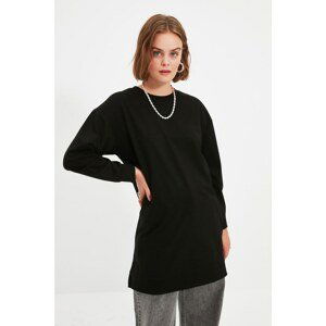 Trendyol Black Crew Neck Basic Knitted Sweatshirt
