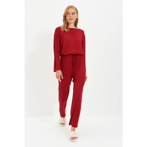 Trendyol Claret Red Knitted Pajamas Set