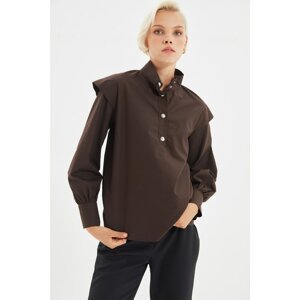 Trendyol Brown Stand Up Blouse