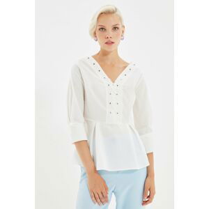 Trendyol White Eyelet Detailed Blouse