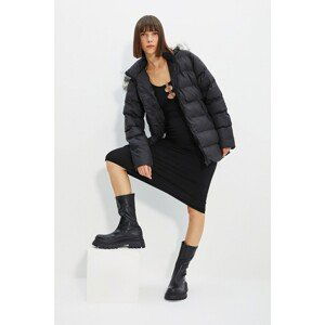 Trendyol Black Detachable Hooded Inflatable Jacket