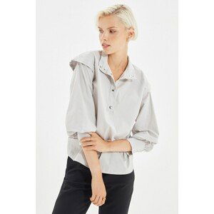 Trendyol Gray High Collar Blouse