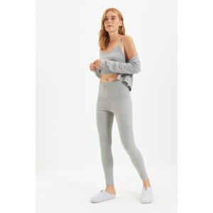 Trendyol Gray Camisole 3-Piece Knitted Pajamas Set