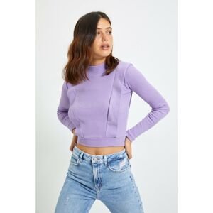 Trendyol Lilac Sleeves Piece Detailed Corduroy Knitted Blouse