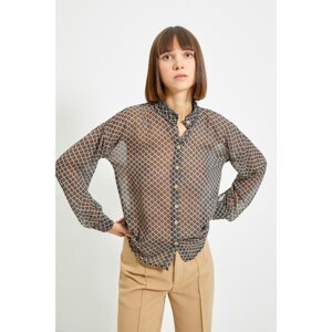 Trendyol Brown Stand Up Shirt