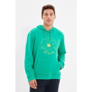 Trendyol Green Men Regular Fit Hoodie Sweatshirt