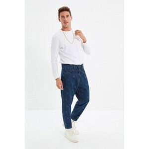 Trendyol Navy Blue Men's Loose Fit Laser Jeans