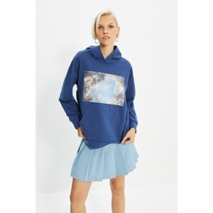 Trendyol Indigo Oversize Knitted Sweatshirt