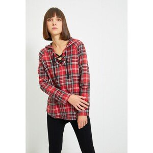 Trendyol Red Hooded Blouse