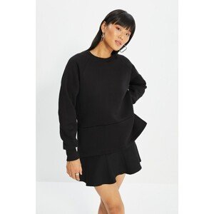 Trendyol Black Slit Knitted Sweatshirt