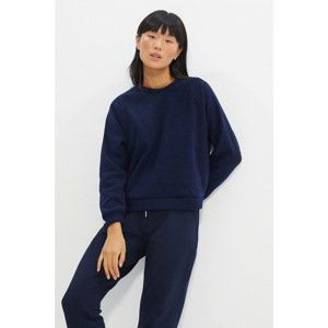 Trendyol Navy Basic Fleece Knitted Sweatshirt